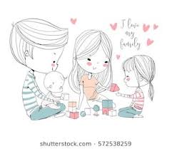 Happy Family Mother Father And Children Family Drawing Family Illustration Family Cartoon