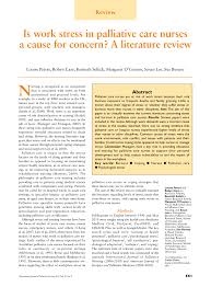 Pdf Is Work Stress In Palliative Care Nurses A Cause For Concern A Literature Review