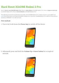 Hard Reset XIAOMI Redmi 2 Pro
