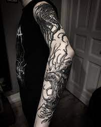Pin By Yey On Single Needle Black Blue Lines Or White Ink On Black With Some Red Or Blue And Yellow Body Art Tattoos Tattoos Cool Tattoos