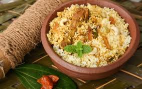 Containers of spices used to make bamboo biryani, including cinnamon, chili powder, nutmeg, ginger, coriander powder, lemon salt, and fresh cilantro and onions. Mashallha Bamboo Biryani Home Delivery Order Online Baji Junction N A D Vizag