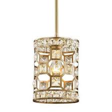 For fixtures, we are stuck between satin nickel or champagne bronze/satin brass. Fifth And Main Lighting Paris 1 Light Champagne Gold With Clear Crystal Mini Pendant Wl 2255 The Home Depot
