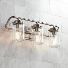 Nichols 24 Wide Brushed Nickel 3 Light Bath Light 47d98 Lamps Plus Bath Light Bathroom Light Fixtures Bath Vanity Lighting