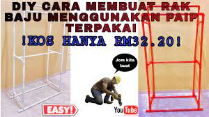 Pipa pvc tidak hanya untuk mengalirkan air. Diy Cara Membuat Ampaian Penyidai Rak Baju Dari Paip Pvc Terpakai Youtube