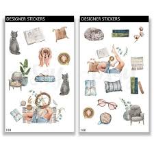 cozy home planner stickers hygge living cat coffee deco etsy planner stickers planner home planner
