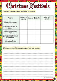 Christmas Festivals English Esl Worksheets Writing Skills Christmas Worksheets Teaching Jobs