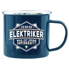 Diese emaille tasse ist nicht nur wieder hochmodern, sie hat auch einen sehr persönlichen touch. Emaille Becher Elektriker Tassen Brettchen Fun Produkte Dmax Shop