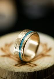 Vertigo In 14k Gold With Turquoise And Hammered Finish Available In 14k White Rose Or Yellow Gold Turquoise Wedding Rings Etsy Wedding Rings Custom Wedding Rings