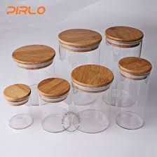 Hot Item 90ml 170ml 300ml 400ml 500ml600ml800ml Glass Jar With Rubber Seal Bamboo Wooden Lid For Spice Food Storage Glass Jars Kitchen Jars Food Storage
