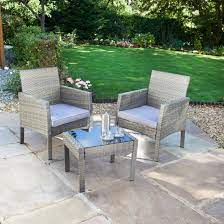 Sorrento Rattan Armchair Bistro Set 3pc Garden Furniture B M Cheap Patio Sets Rattan Armchair Outdoor Furniture Sets
