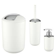 Filter by tesco home (5) Wenko Brasil White Soap Dispenser Toilet Brush 6 5 Litre Bin Set