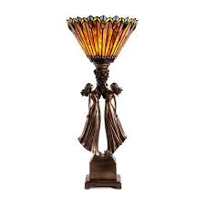 River Of Goods Stained Glass Art Deco Torchiere Table Lamp Walmart Com Art Deco Table Stained Glass Art Art Deco Lamps