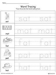 Kids love matching words worksheets. Word Tracing At Words Myteachingstation Com