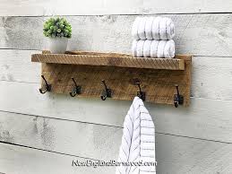 Newenglandbarnwood Combine Vintage And Modern Rustic Style Charm With This Stylish And Func Bathroom Shelves For Towels Towel Rack Bathroom Diy Bathroom Decor