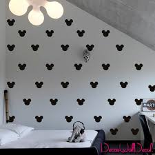 How to apply wall stickers wall decals wall art installation video by jrdecal.com. Mickey Mouse Wall Decals Polka Dot Patterned Um1603 Etsy In 2020 Mickey Mouse Wall Decals Mickey Mouse Wall Mickey Mouse Room