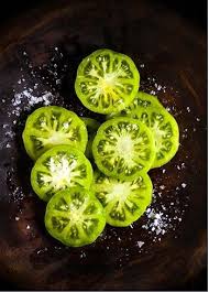Green Tomato Slices With Salt Green Tomatoes Vegetables Food Photography
