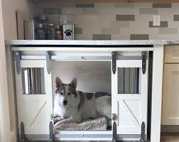 Rustic Dog Crate Sliding Barn Door Fully Custom Dog 2020 Kopek Yataklari Mobilya Fikirleri Ev Icin