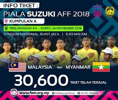 Thắng đối thủ trực tiếp, vn sáng cửa vào bán kết aff cup 2018. Asc2018 Lebih 30 000 Tiket Malaysia Myanmar Sudah Terjual Sports247