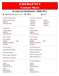 The Lovebugs Blog Emergency Contacts Emergency Contact Emergency Contact Form Contact Card Template