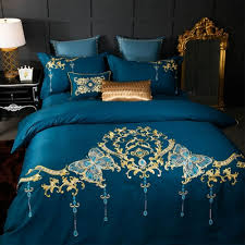Wayfair basics 1800 series sheet set. High Quality Europe Royal Court Palace 2017 New Design 100 Cotton Flowers Embroidery Butterfly Dark Light Blue 4pcs Bedding Set Luxury Bedding Sets Designer Bed Sheets Bed Sheets