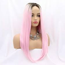 Dark Rooted Baby Pink Lace Front Wig Ombre Dark Brown Roots To Mixed Ninthavenue Europe