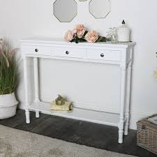 Our natural wood console table is a stylish blend of rustic and modern that will work in almeida console table bloomsbury market. White Console Table With Shelf