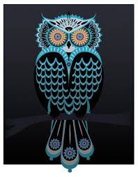 Kaleidoscope Eyes Owl By Marion Green Bird Art Owl Painting Owl Stencil