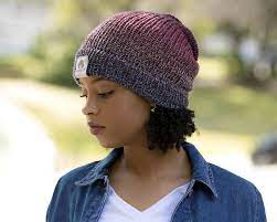 Satin Lined Knit Beanie Blue Multicolor Unisex Knit Beanie Knitted Hats Natural Hair Styles