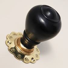 ebonised wooden tulip door knobs
