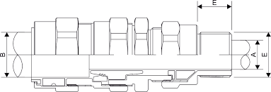 Double Compression Cable Gland India E1fw Gland Size