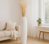 Leewadee Jarrón grande blanco para decoración del hogar, de madera, 43  pulgadas de alto, decoración de granja, soporte para flores para plantas  falsas ...