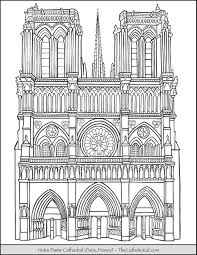 Get crafts, coloring pages, lessons, and more! Notre Dame Cathedral Coloring Page Thecatholickid Com