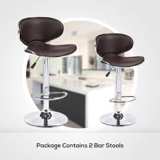 Dakavia 2pcs Bar Stools Adjustable Leather Swivel Pub Chair Modern Design Brown Pub Chairs Chair Design Modern Chair
