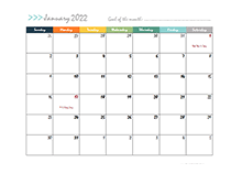 2022 monthly calendar template landscape free printable templates