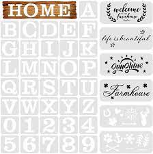 Alphabet stencils great for painting signs. Buy 42pcs Letter Stencils 4 Inch Large Alphabet Letter Number Stencils Plastic Reusable Letter Stencil For Painting On Wood Words Stencil Letter Templates Set For Diy Front Door Porch Home Craft Decor