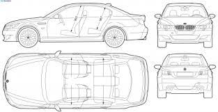2005 Bmw M5 E60 Sedan Blueprint Car Design Car Brands Logos Car Silhouette