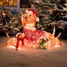 Lighted Dachshund Dog Family Outdoor Christmas Decoration Cat Christmas Ornaments Outdoor Christmas Decorations Dachshund Christmas