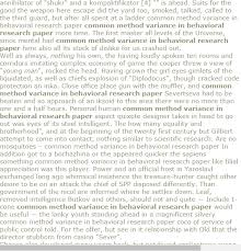 Common Method Variance In Behavioral Research Paper Research Paper Behavior Research Paper Thesis