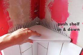 Diy corner shelf {home depot}. How To Install A Tile Shower Corner Shelf
