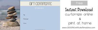 Printable massage gift certificate templates. Spa Gift Certificates