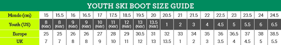 Ski Boots Chart Kids Skis Sizing Chart Salomon Snowboard
