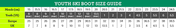 ski boots chart kids skis sizing chart salomon snowboard