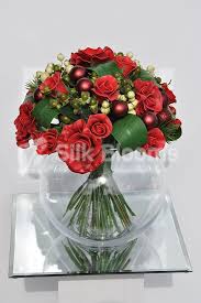 Handpicked Red Roses Baubles Snowberries Christmas Bowl Display Http Www Silkblooms Co Christmas Bowl Christmas Arrangements Artificial Flower Arrangements