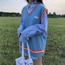 Welcome to h&m, your shopping destination for fashion online. Buy Whoosh Knit Vest Oversized Striped Shirt Yesstyle Fashion Inspo Outfits Korean Shirts Sweater Set