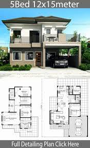 5 Bedroom Bungalow House Plans Awesome House Design 12x15m With 5 Bedrooms House Floor Design Philippines House Design Two Story House Design