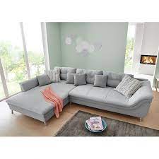 Ecksofa Kintom Flachgewebe Ottomane Davorstehend Links Granit Sofa Sofa Ottomane Ecksofa