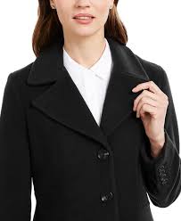 Plus, the color is easy to match with almost anything in your closet the close cousin of the camel coat is the trench coat. Anne Klein Single Breasted Walker Coat Created For Macy S Reviews Coats Women Macy S