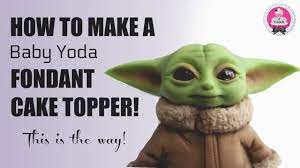 How To Make A Baby Yoda Fondant Cake Topper Yoda Cake Topper Fondant Cake Topper Yoda Cake