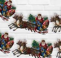 Santa Reindeer Sleigh Christmas Garland Printable, Vintage ...