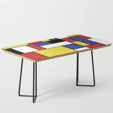 Mondrian Geometric Art Coffee Table Coffee Table Modern Coffee Tables Geometric Art